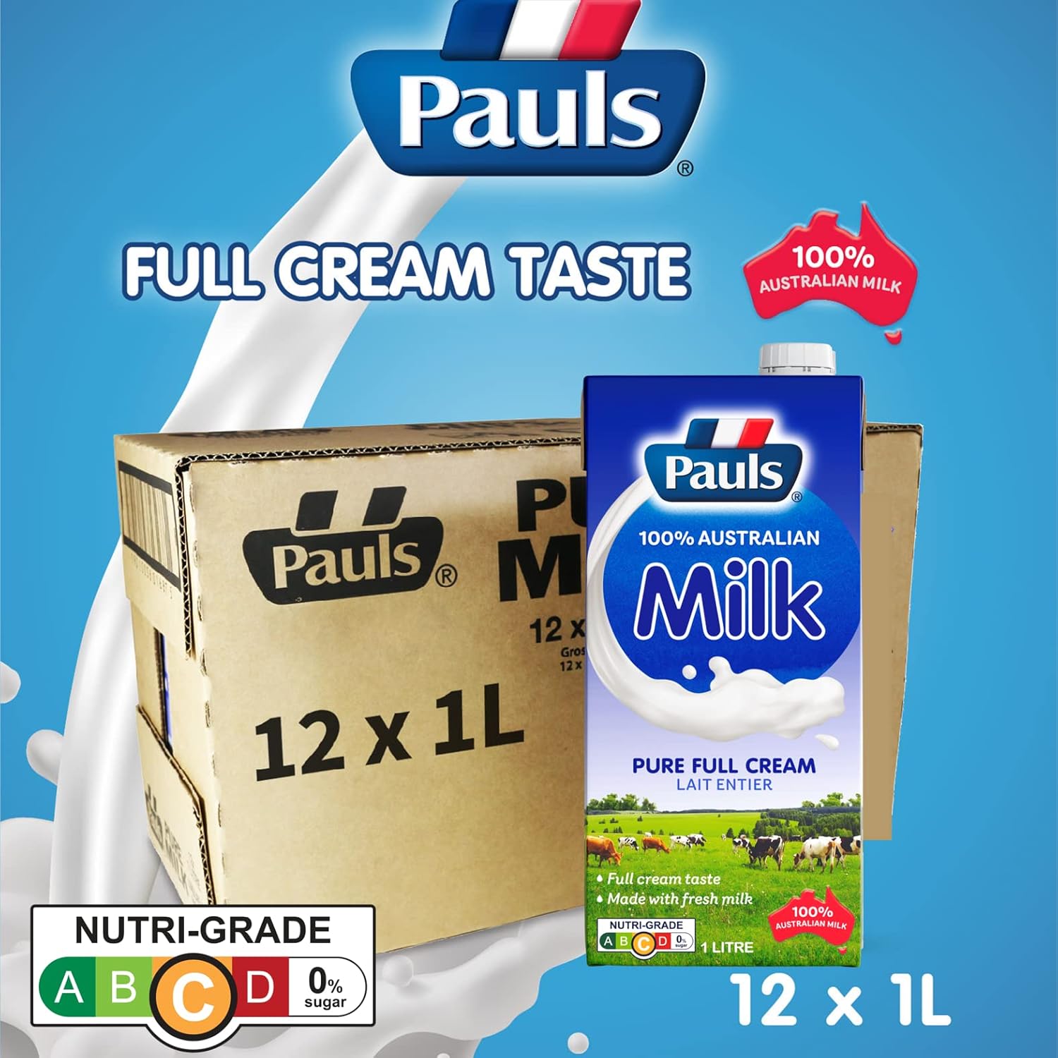 Pauls  Pure Milk 12 LTR (1 Carton)